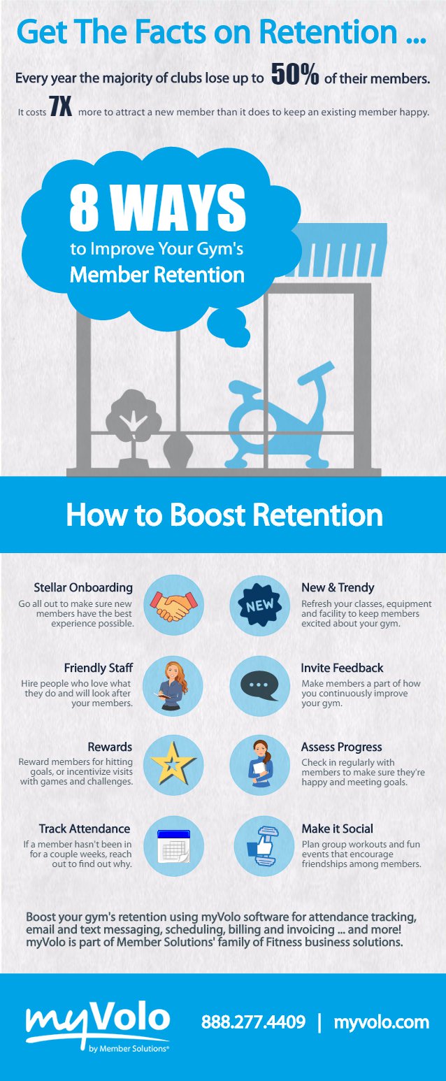 8 Ways to Improve Gym Member Retention infographic