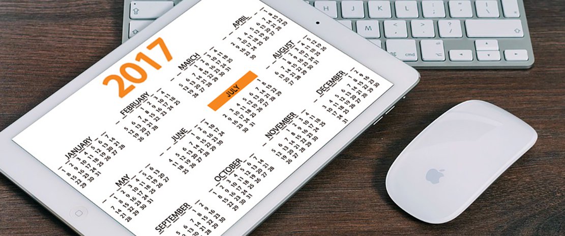 Calendar on tablet