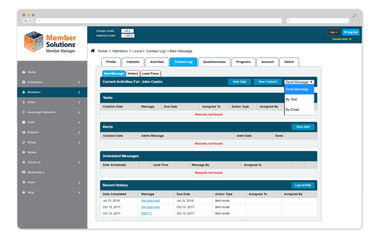Membership Lead Management Software on laptop
